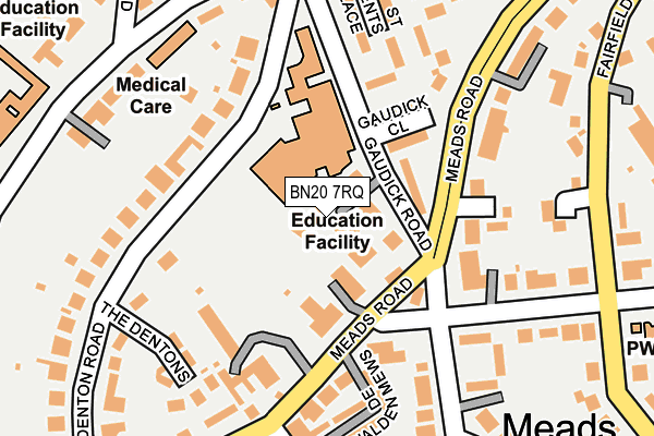 BN20 7RQ map - OS OpenMap – Local (Ordnance Survey)