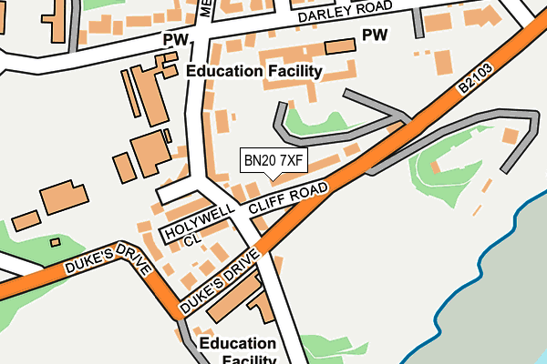 BN20 7XF map - OS OpenMap – Local (Ordnance Survey) BN20 7XF map - OS OpenMap – Local (Ordnance Survey)