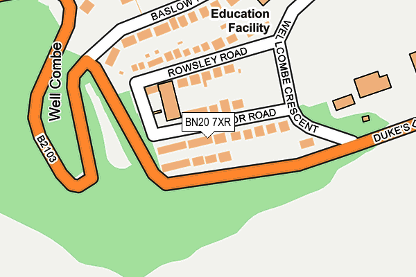 BN20 7XR map - OS OpenMap – Local (Ordnance Survey)