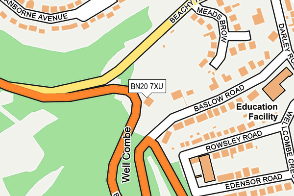 BN20 7XU map - OS OpenMap – Local (Ordnance Survey) BN20 7XU map - OS OpenMap – Local (Ordnance Survey)