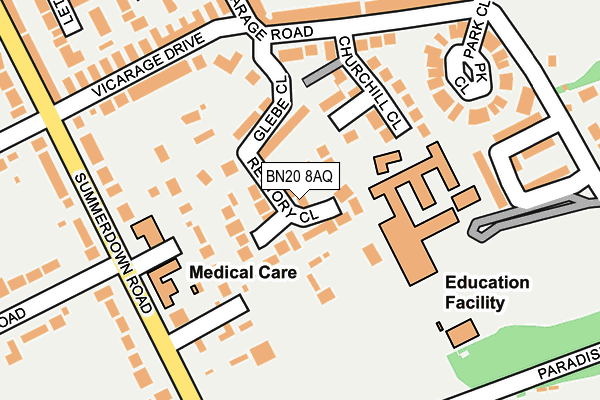BN20 8AQ map - OS OpenMap – Local (Ordnance Survey)