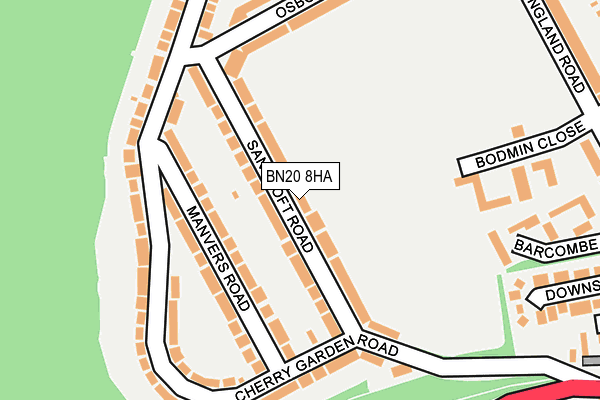 BN20 8HA map - OS OpenMap – Local (Ordnance Survey) BN20 8HA map - OS OpenMap – Local (Ordnance Survey)