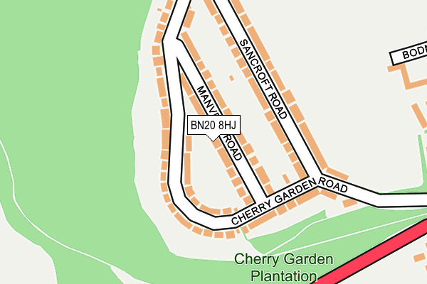 BN20 8HJ map - OS OpenMap – Local (Ordnance Survey) BN20 8HJ map - OS OpenMap – Local (Ordnance Survey)