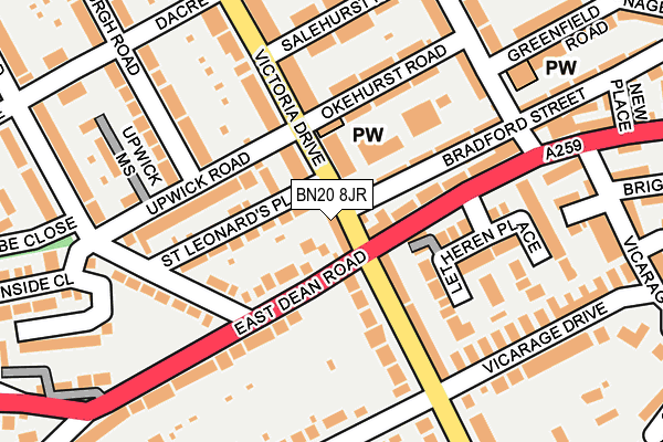 BN20 8JR map - OS OpenMap – Local (Ordnance Survey) BN20 8JR map - OS OpenMap – Local (Ordnance Survey)