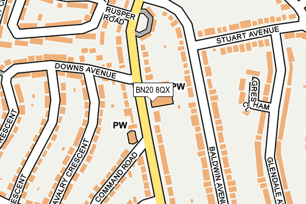 BN20 8QX map - OS OpenMap – Local (Ordnance Survey) BN20 8QX map - OS OpenMap – Local (Ordnance Survey)
