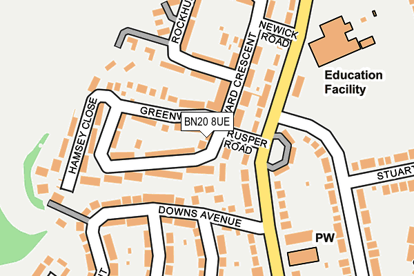 BN20 8UE map - OS OpenMap – Local (Ordnance Survey) BN20 8UE map - OS OpenMap – Local (Ordnance Survey)