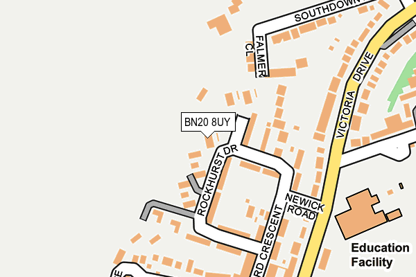 BN20 8UY map - OS OpenMap – Local (Ordnance Survey) BN20 8UY map - OS OpenMap – Local (Ordnance Survey)