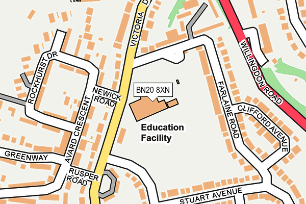 BN20 8XN map - OS OpenMap – Local (Ordnance Survey) BN20 8XN map - OS OpenMap – Local (Ordnance Survey)