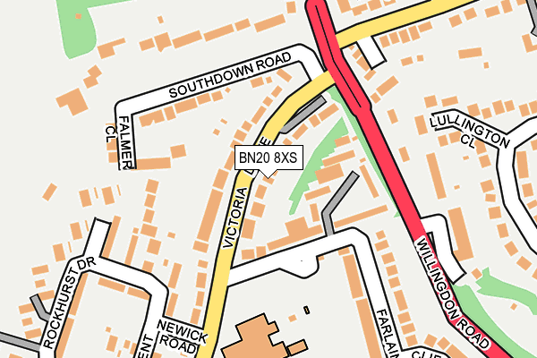 BN20 8XS map - OS OpenMap – Local (Ordnance Survey) BN20 8XS map - OS OpenMap – Local (Ordnance Survey)