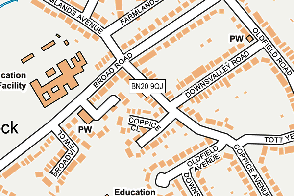 BN20 9QJ map - OS OpenMap – Local (Ordnance Survey) BN20 9QJ map - OS OpenMap – Local (Ordnance Survey)