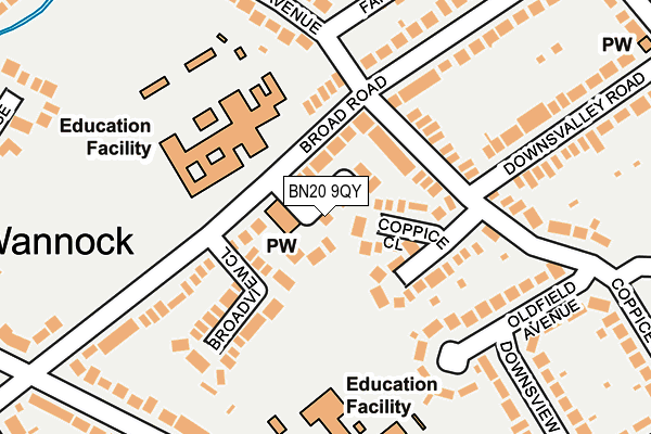 BN20 9QY map - OS OpenMap – Local (Ordnance Survey) BN20 9QY map - OS OpenMap – Local (Ordnance Survey)
