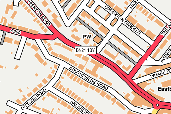 BN21 1BY map - OS OpenMap – Local (Ordnance Survey)