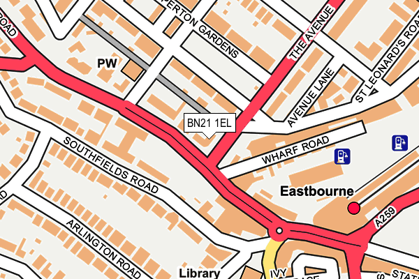 BN21 1EL map - OS OpenMap – Local (Ordnance Survey) BN21 1EL map - OS OpenMap – Local (Ordnance Survey)