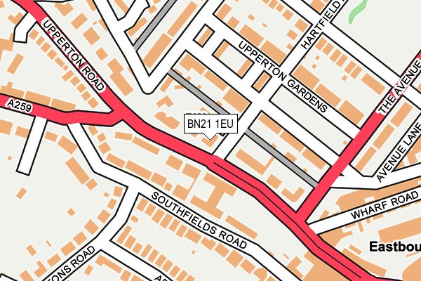 BN21 1EU map - OS OpenMap – Local (Ordnance Survey) BN21 1EU map - OS OpenMap – Local (Ordnance Survey)