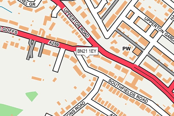 BN21 1EY map - OS OpenMap – Local (Ordnance Survey) BN21 1EY map - OS OpenMap – Local (Ordnance Survey)