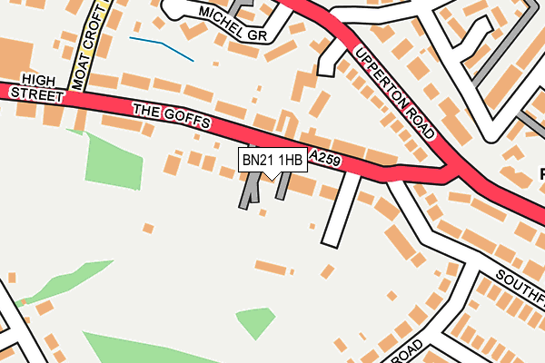 BN21 1HB map - OS OpenMap – Local (Ordnance Survey) BN21 1HB map - OS OpenMap – Local (Ordnance Survey)