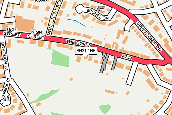 BN21 1HF map - OS OpenMap – Local (Ordnance Survey)