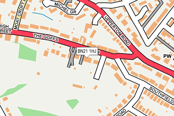 BN21 1HJ map - OS OpenMap – Local (Ordnance Survey) BN21 1HJ map - OS OpenMap – Local (Ordnance Survey)