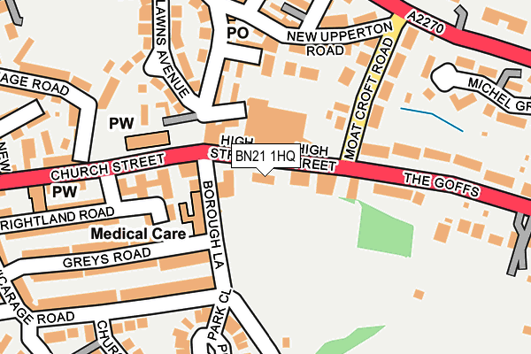 BN21 1HQ map - OS OpenMap – Local (Ordnance Survey)
