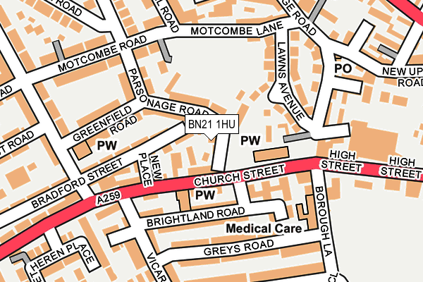 BN21 1HU map - OS OpenMap – Local (Ordnance Survey) BN21 1HU map - OS OpenMap – Local (Ordnance Survey)