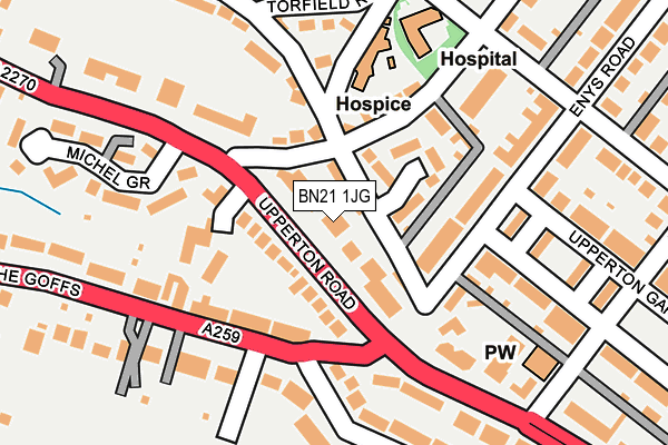 BN21 1JG map - OS OpenMap – Local (Ordnance Survey) BN21 1JG map - OS OpenMap – Local (Ordnance Survey)