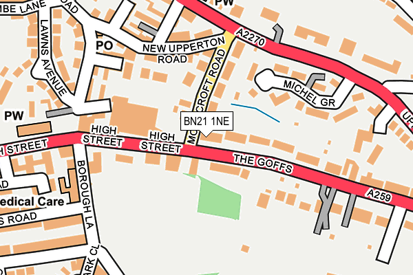 BN21 1NE map - OS OpenMap – Local (Ordnance Survey) BN21 1NE map - OS OpenMap – Local (Ordnance Survey)