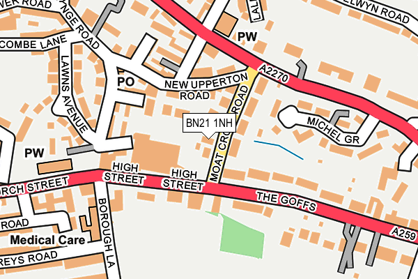 BN21 1NH map - OS OpenMap – Local (Ordnance Survey) BN21 1NH map - OS OpenMap – Local (Ordnance Survey)