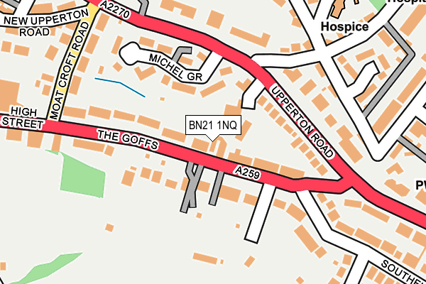 BN21 1NQ map - OS OpenMap – Local (Ordnance Survey)