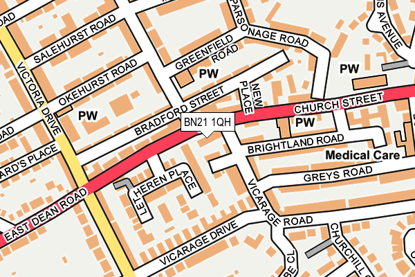 BN21 1QH map - OS OpenMap – Local (Ordnance Survey) BN21 1QH map - OS OpenMap – Local (Ordnance Survey)