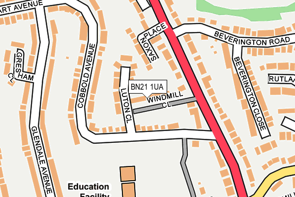 BN21 1UA map - OS OpenMap – Local (Ordnance Survey) BN21 1UA map - OS OpenMap – Local (Ordnance Survey)