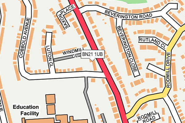BN21 1UB map - OS OpenMap – Local (Ordnance Survey) BN21 1UB map - OS OpenMap – Local (Ordnance Survey)