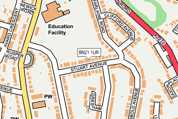 BN21 1UR map - OS OpenMap – Local (Ordnance Survey)