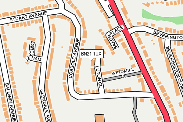 BN21 1UX map - OS OpenMap – Local (Ordnance Survey) BN21 1UX map - OS OpenMap – Local (Ordnance Survey)