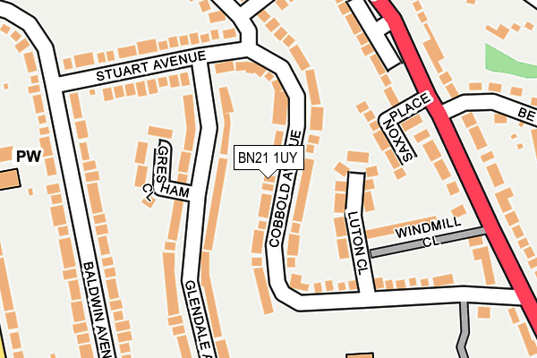 BN21 1UY map - OS OpenMap – Local (Ordnance Survey)