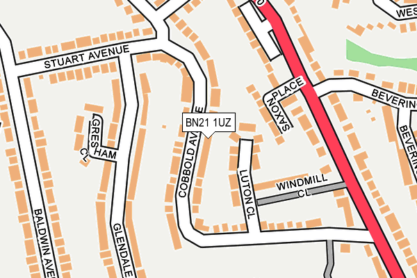 BN21 1UZ map - OS OpenMap – Local (Ordnance Survey) BN21 1UZ map - OS OpenMap – Local (Ordnance Survey)