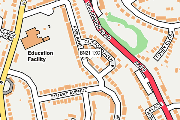 BN21 1XG map - OS OpenMap – Local (Ordnance Survey) BN21 1XG map - OS OpenMap – Local (Ordnance Survey)