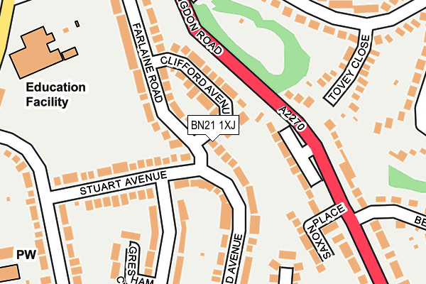 BN21 1XJ map - OS OpenMap – Local (Ordnance Survey) BN21 1XJ map - OS OpenMap – Local (Ordnance Survey)
