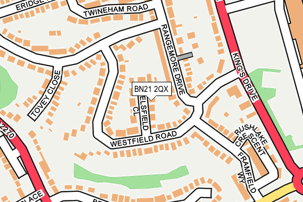 BN21 2QX map - OS OpenMap – Local (Ordnance Survey) BN21 2QX map - OS OpenMap – Local (Ordnance Survey)