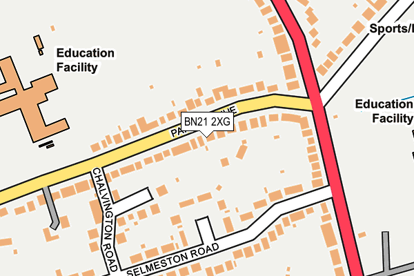 BN21 2XG map - OS OpenMap – Local (Ordnance Survey) BN21 2XG map - OS OpenMap – Local (Ordnance Survey)