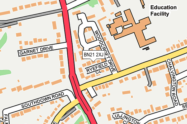 BN21 2XJ map - OS OpenMap – Local (Ordnance Survey) BN21 2XJ map - OS OpenMap – Local (Ordnance Survey)