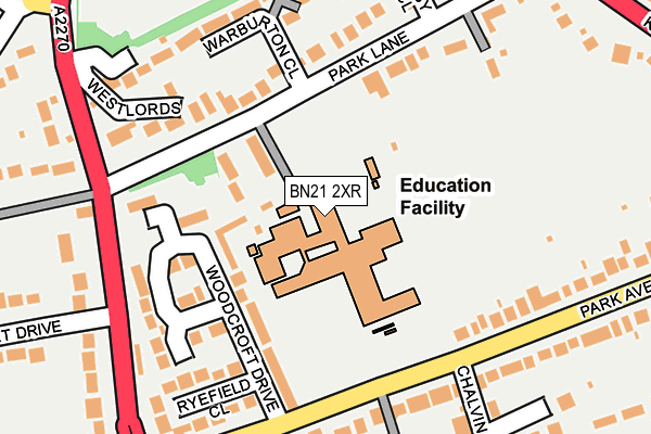 BN21 2XR map - OS OpenMap – Local (Ordnance Survey)