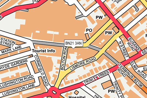 BN21 3AN map - OS OpenMap – Local (Ordnance Survey)