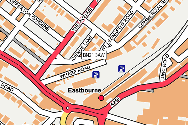 BN21 3AW map - OS OpenMap – Local (Ordnance Survey)