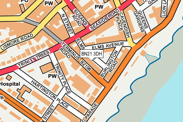 BN21 3DH map - OS OpenMap – Local (Ordnance Survey) BN21 3DH map - OS OpenMap – Local (Ordnance Survey)