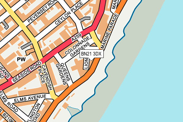 BN21 3DX map - OS OpenMap – Local (Ordnance Survey) BN21 3DX map - OS OpenMap – Local (Ordnance Survey)