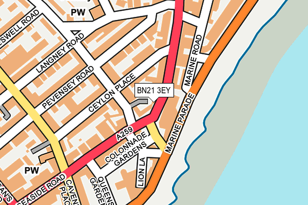 BN21 3EY map - OS OpenMap – Local (Ordnance Survey) BN21 3EY map - OS OpenMap – Local (Ordnance Survey)