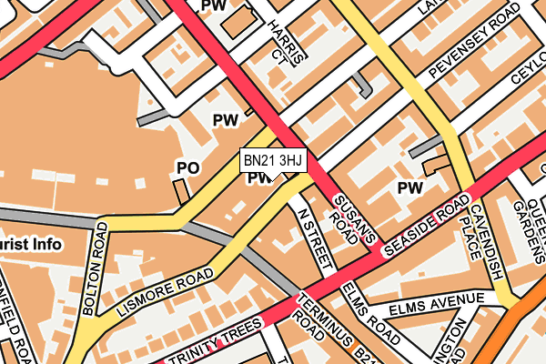 BN21 3HJ map - OS OpenMap – Local (Ordnance Survey)