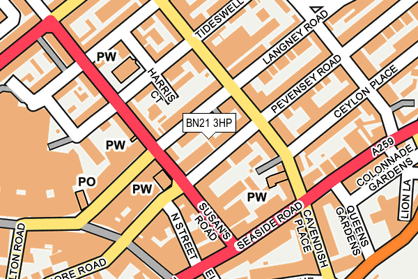 BN21 3HP map - OS OpenMap – Local (Ordnance Survey) BN21 3HP map - OS OpenMap – Local (Ordnance Survey)