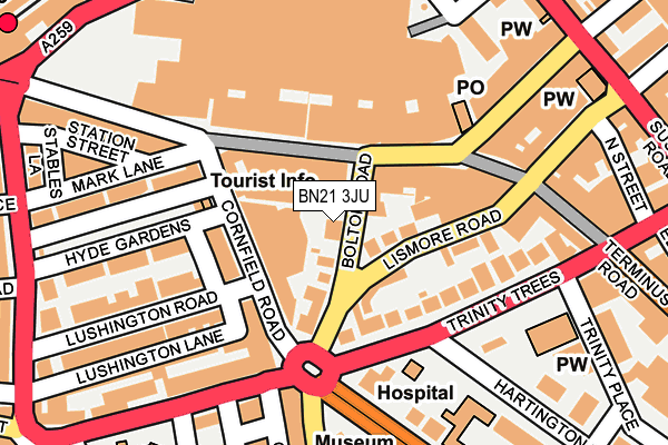 BN21 3JU map - OS OpenMap – Local (Ordnance Survey) BN21 3JU map - OS OpenMap – Local (Ordnance Survey)