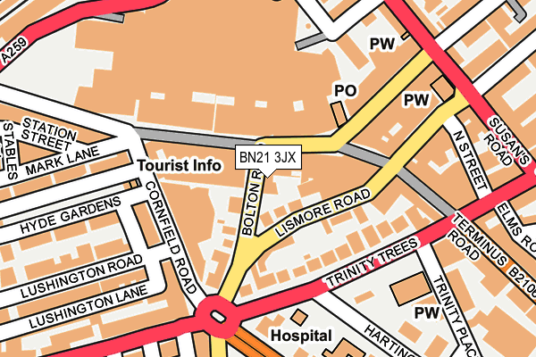 BN21 3JX map - OS OpenMap – Local (Ordnance Survey)